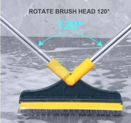 Floor Brush- 2 In 1 Long Handle Wiper Stiff Bristle Floor Brush - GadgetHub Emporium